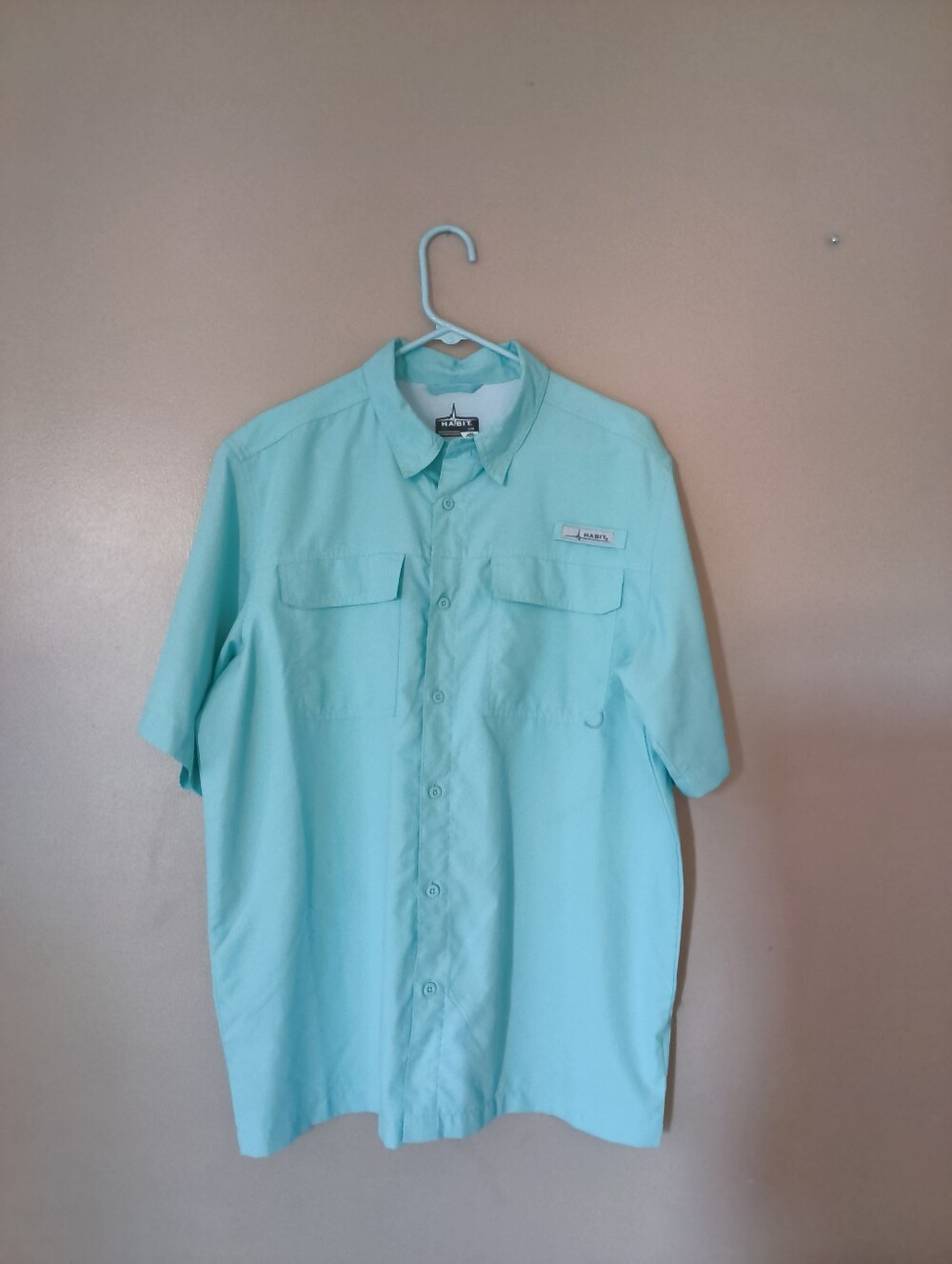 Habit Men's Short Sleeve Fishing Shirt - Light Aqua